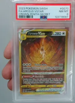 2023 Pokemon SWSH Crown Zenith Secret #GG70 Arceus Vstar FA PSA 8 NM-MT - Image 1