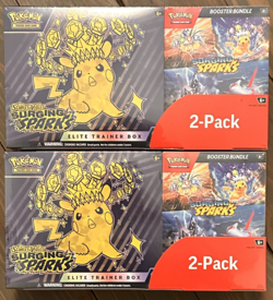 Pokemon Surging Sparks ETB & Booster Bundle Costco Lot of 2 Sealed Free Shipping - Image 1