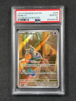 2024 Pokemon SVP EN Paldean Fates ETB #075 Mimikyu PSA 10 GEM MINT - Image 1