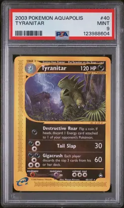 2003 Pokemon Vintage 🌌 Aquapolis Tyranitar 🌩 #40 PSA 9 (NEW CERT) ⚡ - Image 1