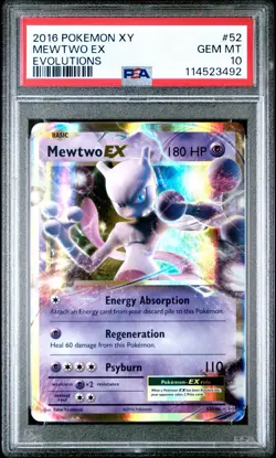 Pokemon PSA 10 Mewtwo 52/108 EX XY Evolutions Ultra Rare - Image 1