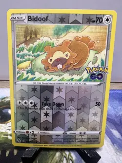 Bidoof (Peelable Ditto) Common Pokemon GO 059/078 NM - Image 1