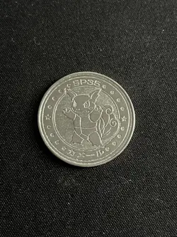 Wartortle Meiji Battle Coin Japanese Metal Rare Pokemon Silver Nintendo Official - Image 1