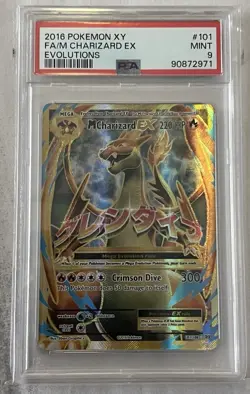2016 Pokemon XY Evolutions #101 M Charizard Ex Fa PSA 9 MINT - Image 1