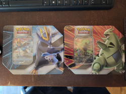 Pokemon Tyranitar & Empoleon V-Strikers Tin Set / Evolving Skies Packs - Image 1