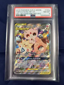Pokemon PSA Togepi & Cleffa & Igglybuff GX 143a/236 Tag Team Alt Art PSA 8 - Image 1