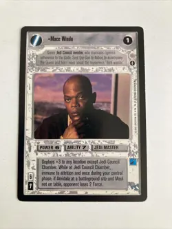 Decipher Mace Windu Jedi Master Single Card 1 Star Wars Customizable Card Game - Image 2