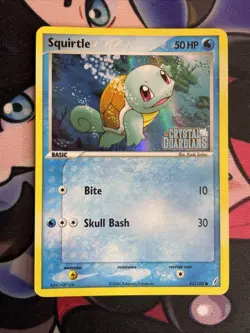Pokemon TCG Squirtle Stamped Reverse Holo Card 63/100 EX Crystal Guardians LP - Image 1