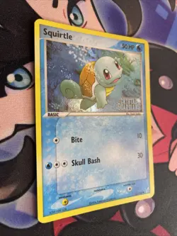 Pokemon TCG Squirtle Stamped Reverse Holo Card 63/100 EX Crystal Guardians LP - Image 2