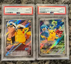 Captain Pikachu & Vol 1 Bonus Card PSA 10 *In Succession* Chinese Gem Pack - Image 1