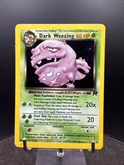 Dark Weezing 14/82 Team Rocket Set Holo Rare Vintage WOTC Pokemon Card - Image 2
