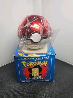 1999 Pokemon Burger King Charizard 23K Gold Plated Card & SEALED Pokeball BLUE - Image 1