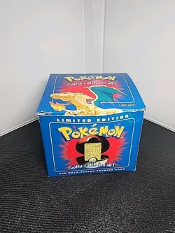 1999 Pokemon Burger King Charizard 23K Gold Plated Card & SEALED Pokeball BLUE - Image 2
