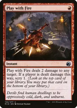 Play with Fire (154) Innistrad: Midnight Hunt MID MTG Magic - Image 1