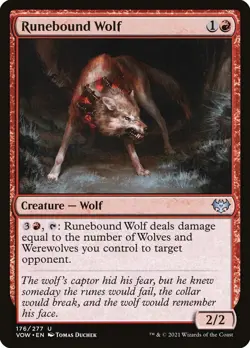 Runebound Wolf (176) Innistrad: Crimson Vow VOW MTG Magic - Image 1