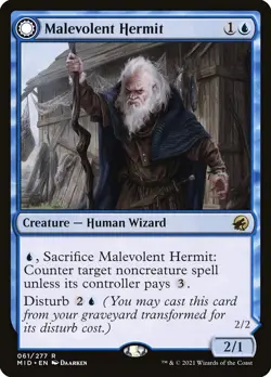 Malevolent Hermit // Benevolent Geist (061) Innistrad: Midnight Hunt MID MTG - Image 1