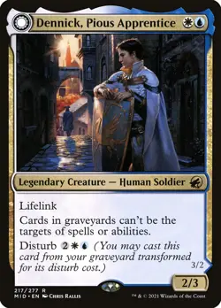 Dennick, Pious Apprentice // Dennick, Pious Apparition Midnight Hunt MTG - Image 1