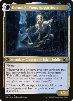 Dennick, Pious Apprentice // Dennick, Pious Apparition Midnight Hunt MTG - Image 2