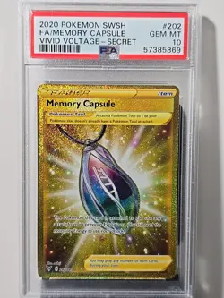 Pokemon TCG Memory Capsule (Secret) 202/185 Swsh04: Vivid Voltage Holo PSA 10 - Image 1