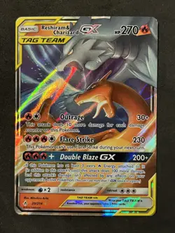 Reshiram & Charizard GX Tag Team 20/214 Pokemon Sun Moon Unbroken Bonds English - Image 1