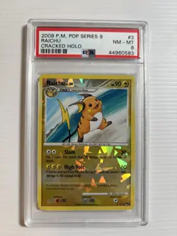 2009 Pokemon Pop Series 9 Raichu Cracked Holo PSA 8 Certification 44960583 - Image 1