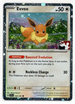 Play! Pokemon Prize Pack Series 7 Surging Sparks Cosmo Holo 143/191 Eevee - Image 1