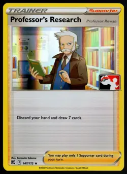 Pokemon SWSH Brilliant Stars Prize Pack Line Holo 147/172 Professor's Research - Image 1