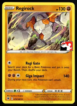 Pokemon Sword & Shield Astral Radiance Prize Pack 075/189 Regirock - Image 1