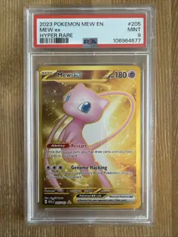 Mew ex 205/165 Hyper Rare Full Art Pokemon TCG Scarlet & Violet Non Metal PSA 9 - Image 1
