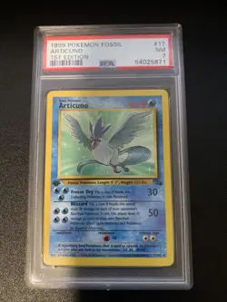 Pokemon TCG Articuno Fossil 17/62 1999 Wizards Base Set 1st Edition Rare PSA 7 - Image 1
