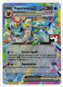 Play! Pokemon Prize Pack Series 7 Prismatic Evolutions 023/131 Vaporeon ex - Image 1