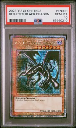 2023 YU-GI-OH! TN23-25TH ANV TIN: DUELING HEROES RED-EYES BLACK DRAGON PSA 10 - Image 1