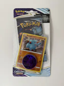 (NEW) Pokemon “Chilling Reign” Blister Pack w/ Coin And Phanpy Promo Card - Image 1