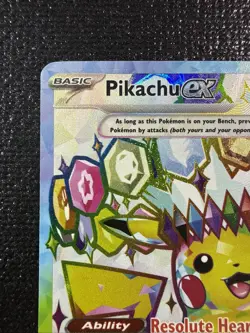 Pokemon TCG Sv08: Surging Sparks Pikachu EX Holo Card 219/191 NM Condition - Image 3