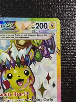 Pokemon TCG Sv08: Surging Sparks Pikachu EX Holo Card 219/191 NM Condition - Image 4