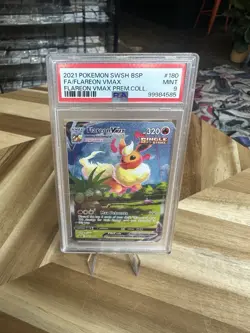 Flareon Vmax Black Star Promo Card SWSH180 PSA 9 - Image 1