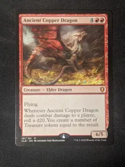 Ancient Copper Dragon #161 (Small Dent On Back) Baldur's Gate CLB Magic MTG - Image 1