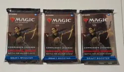 MTG Commander Legends Battle for Baldur's Gate Lot of 3 Draft Booster Packs - Image 1