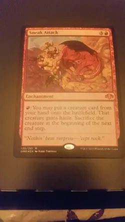 MTG DOMINARIA REMASTERED SNEAK ATTACK RARE FOIL - Image 1