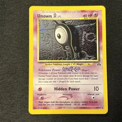 Pokemon TCG Unown [A] Neo Discovery 14 Holo Unlimited Holo Rare NM - Image 1
