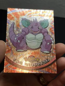Topps Pokemon Nidoking #34 silver foil embossed flames 3rd print LP - Image 2