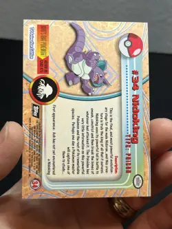 Topps Pokemon Nidoking #34 silver foil embossed flames 3rd print LP - Image 3