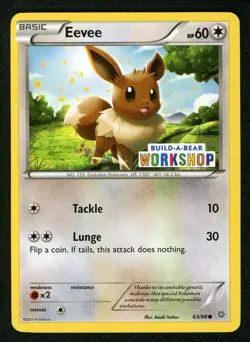 2015 Pokemon Eevee - (Build-A-Bear Workshop Exclusive) 063/098 Promo MINT CLEAN! - Image 1