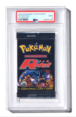 Gyarados PSA 9 Mint TEAM ROCKET 1st Edition Sealed Booster Pack 2000 Pokemon - Image 1