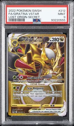 2022 POKEMON SWORD & SHIELD LOST ORIGIN SECRET FULL ART/GIRATINA VSTAR PSA 9 - Image 1
