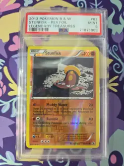 Pokemon TCG Black White Legendary Treasures Reverse Holo Stunfisk 83 PSA 9 POP 2 - Image 1