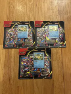 Pokemon TCG Mega Evolution 3 Pack Blister with Psyduck 007 Promo x3 NEW 9 Packs - Image 1