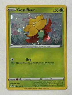 2020 Pokemon TCG Gossifleur SWSH010 Cosmos Holo Black Star Promo Partial Swirl - Image 1