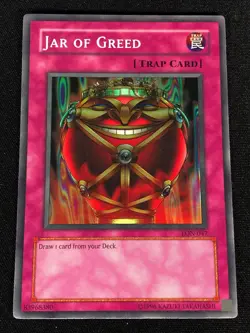 Yugioh Jar Of Greed LON-047 Super (NM) - Image 1