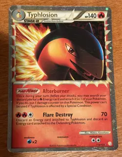 Typhlosion 110/123 Super Holo Rare HeartGold & SoulSilver Pokemon Card - Image 1